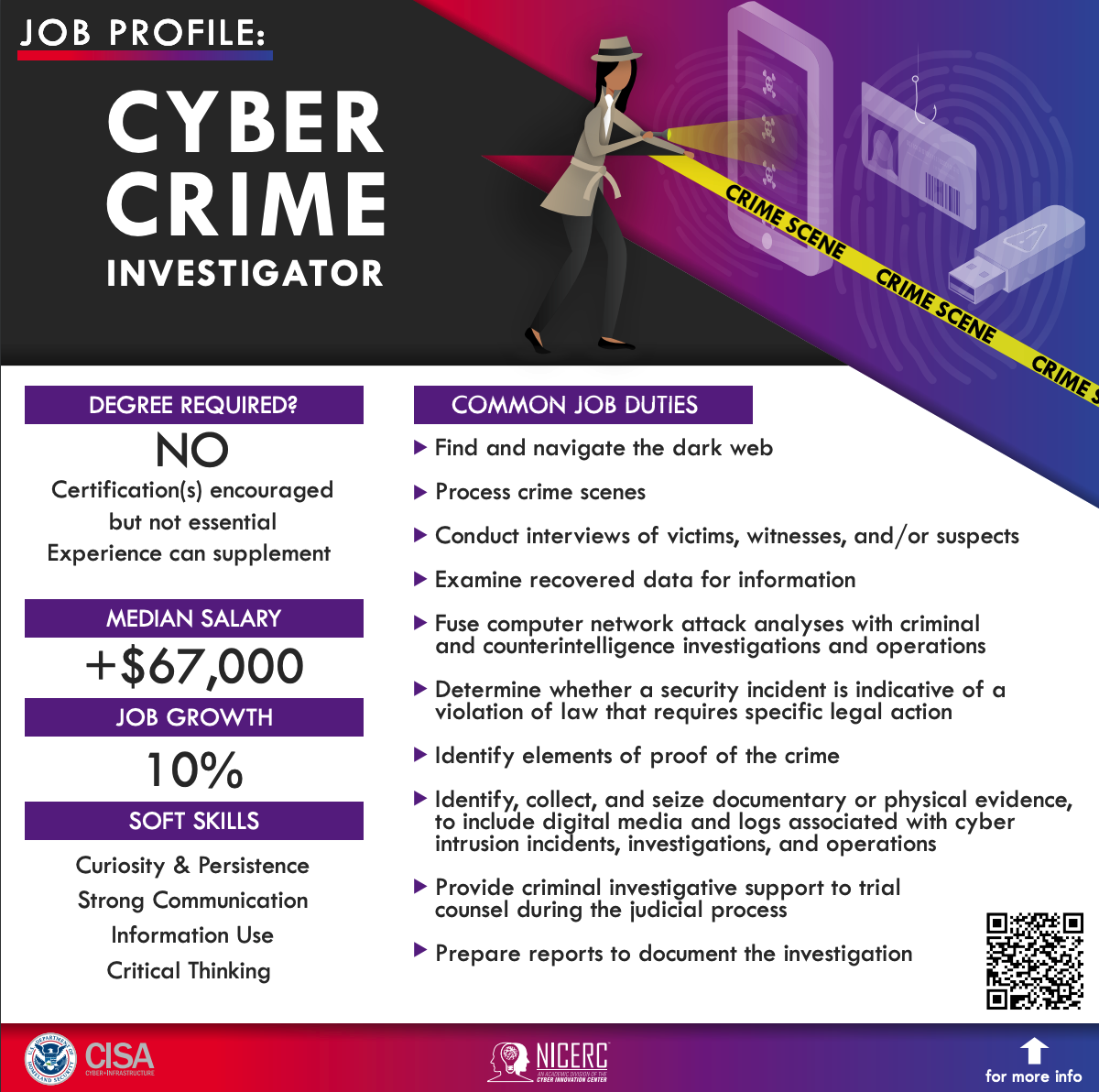STEM Poster about Job Profile: Cyber Crime Investigator
