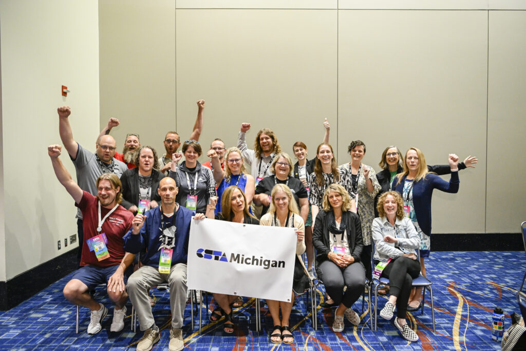CSTA Michigan poses for a group photo. 