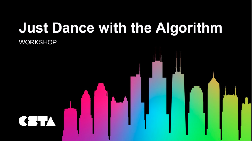 Just Dance with the algorithm title slide