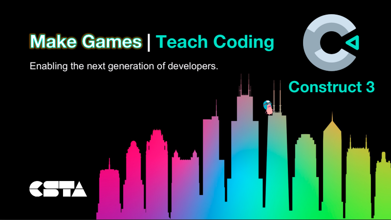 make games, teach coding - title slide