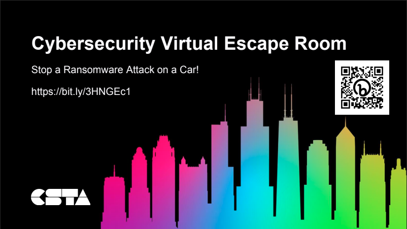 cybersecurity virtual escape room - title slide