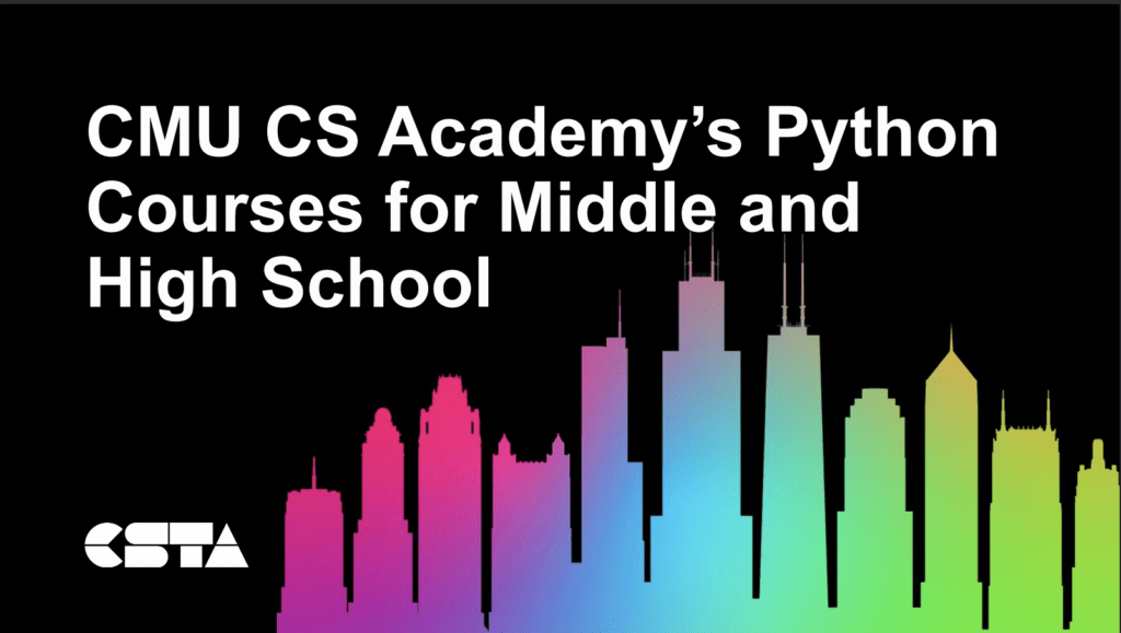 Python courses for middle and high school title slide