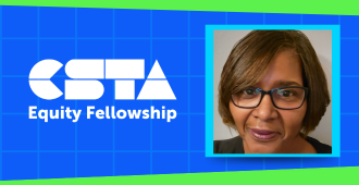 Cynthia Brawner website header with CTSA Equity Fellowship logo on the left and Cynthia's headshot on the right