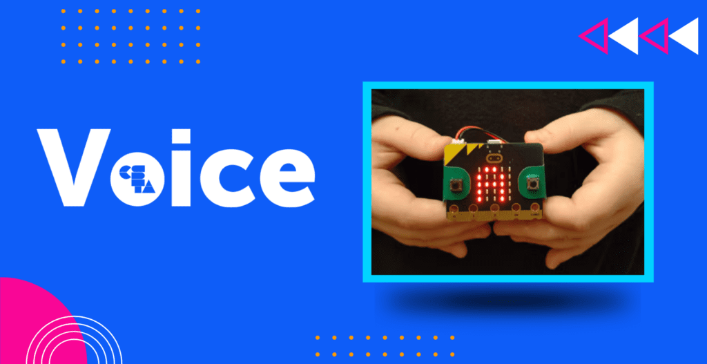 A micro:bit displaying the letter A