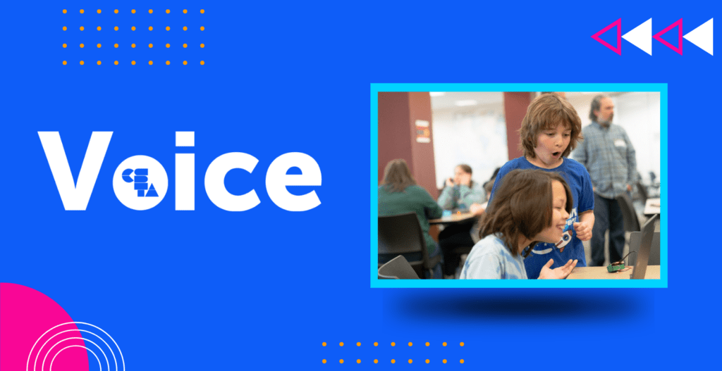 Elementary students in a hands on workshop at the MN+CS conference