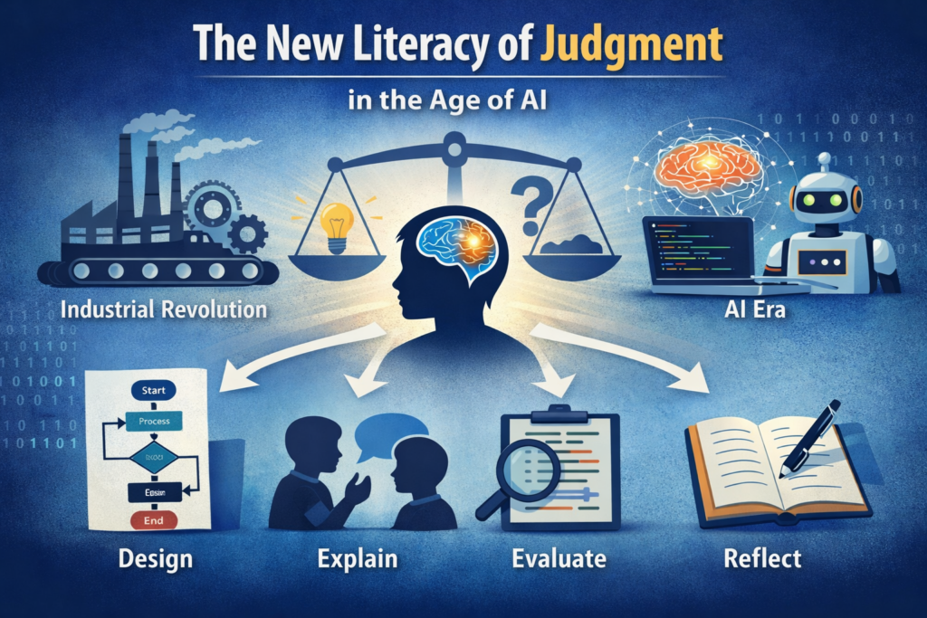 The new literacy of judgement in the age of AI flow chart.